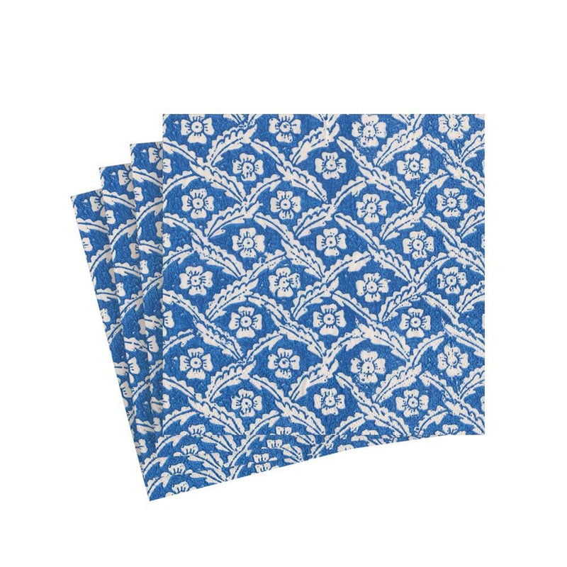 Domino Papers-Floral Cross-Brace Bl - Cocktail Napkin