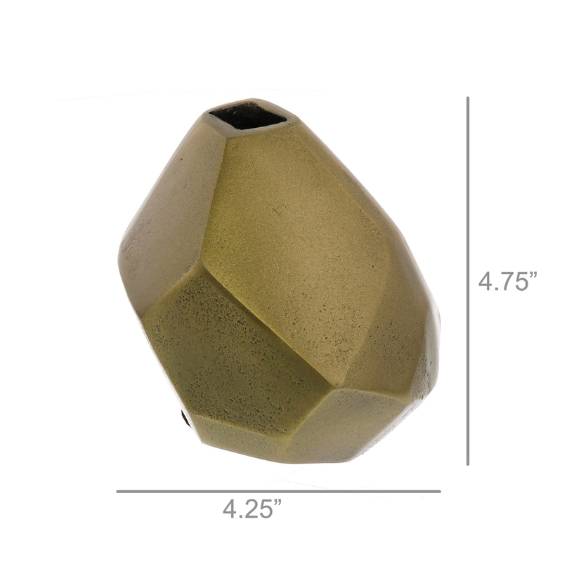 Faceted Vase - Brass