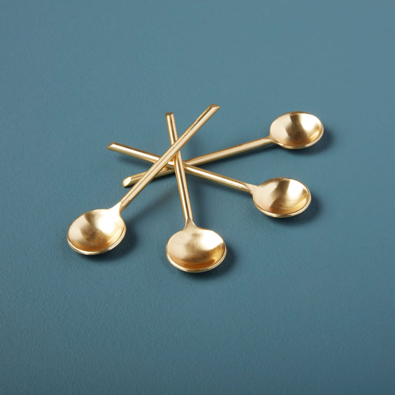 Gold Thin Mini Spoon Set