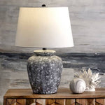 Gray 22-inch Ashen Iron Vintage Urn Table Lamp