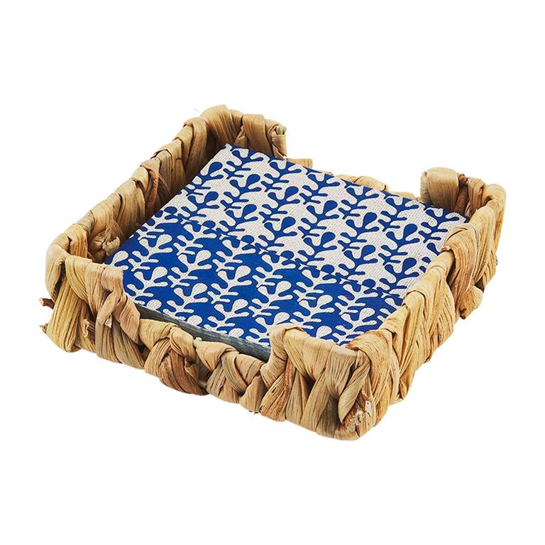 Leaf Blue Indigo Napkin Basket