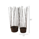 Willow Gathered Basket - Natural