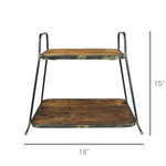 Catalina Two-Tier Stand, Wood - Rect