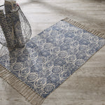 Blue Mosaic Tile Printed Rug