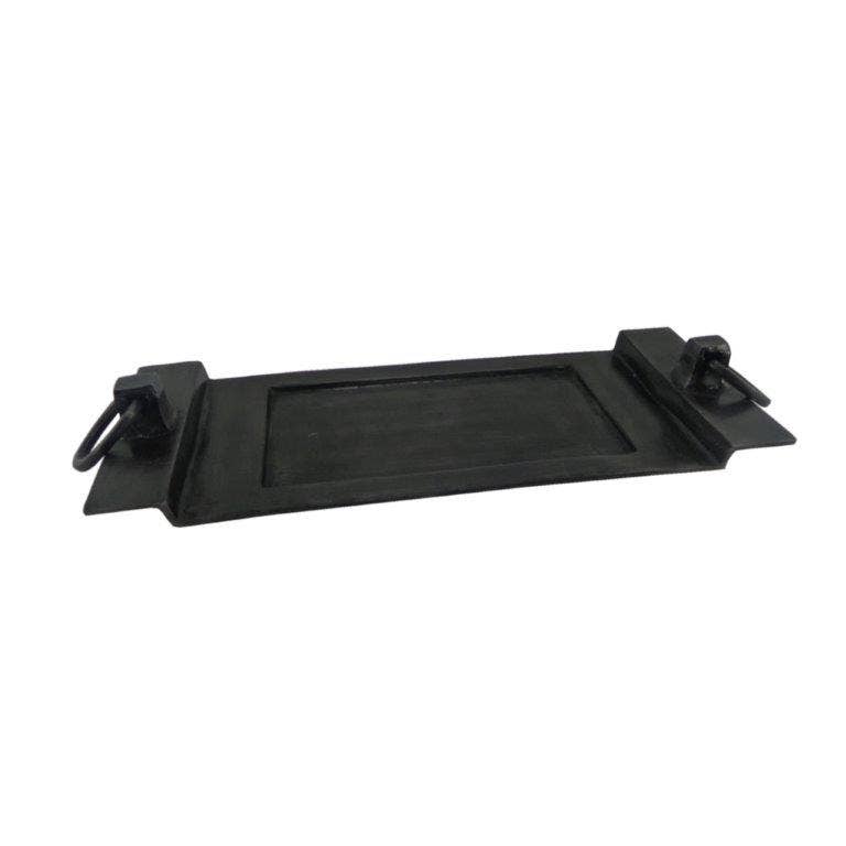 Grey Metal Rectangular Blacksmith Tray - Medium