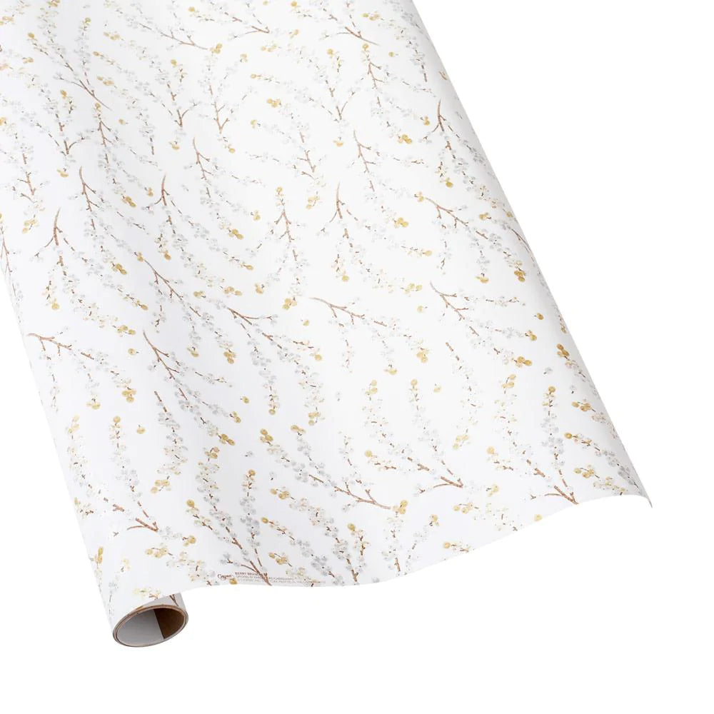 Caspari Redoute Floral Gift Wrapping Paper in White - 30 x 8' Roll