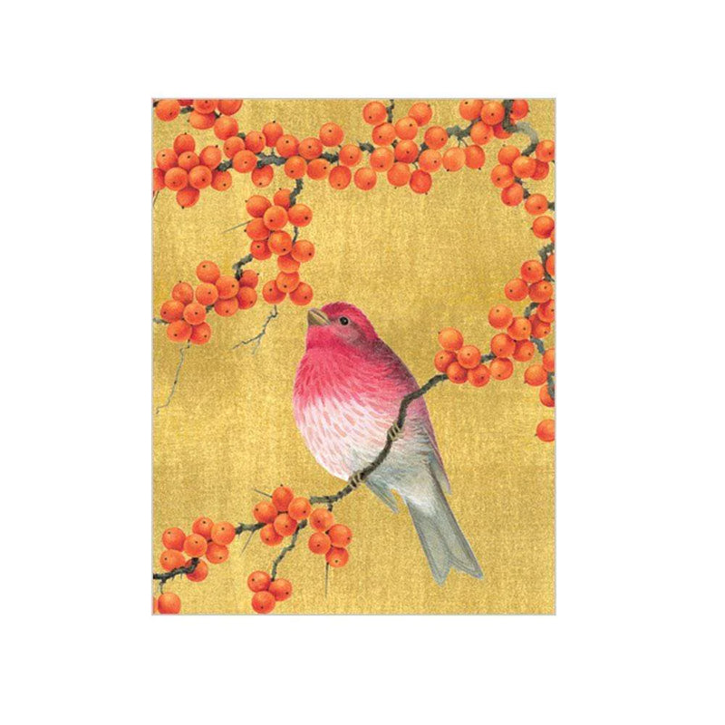 Bird on Branch Gift Enclosure Cards - 4 Mini Cards & 4 Envelopes