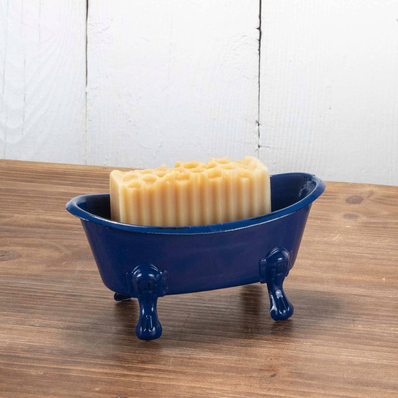 Mini Blue Enamel Bathtub Soap Dish