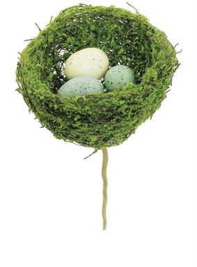 Bird Nest Pick with Eggs