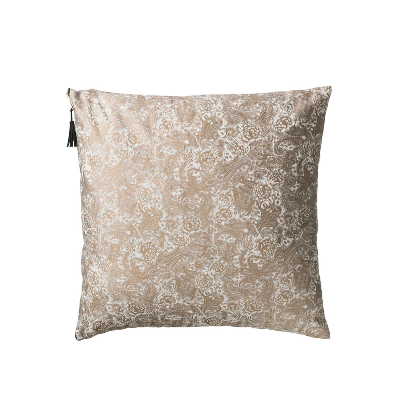 Pillow with Floral Tole Pattern and Tassel