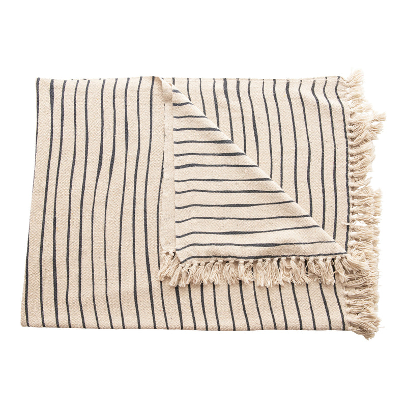 Throw with Stripes and Tassels