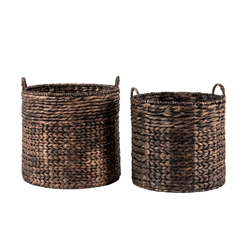 Braided Rattan Baskets - Set of 2