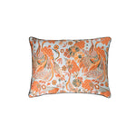 Lumbar Pillow with Florals & Cranes