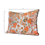 Lumbar Pillow with Florals & Cranes