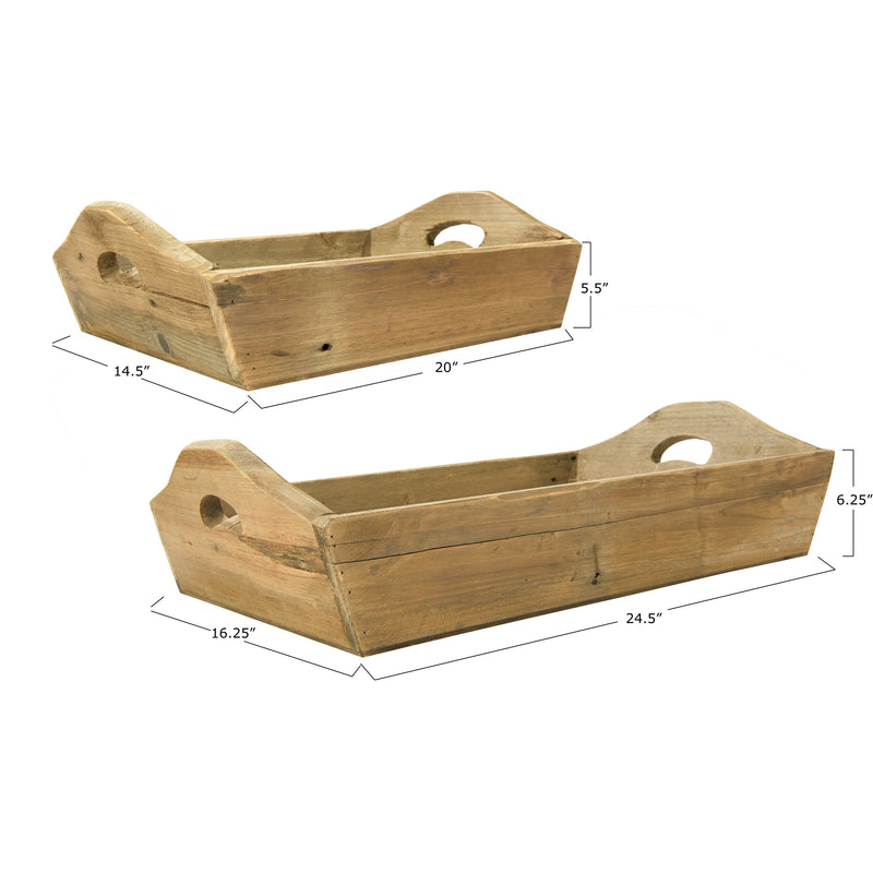 Decorative Wood Tray with Handle