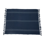 Woven Throw with Stripes and Fringe