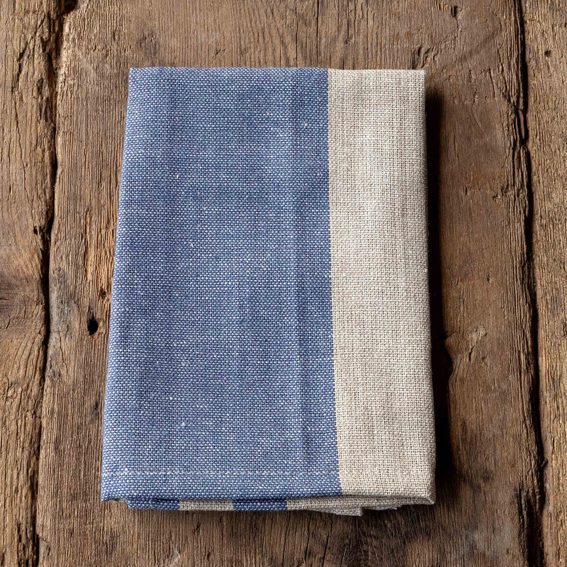 Blue Striped Woven Linen Cloth Napkin