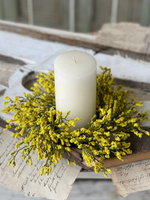 Astilbe Array Candle Ring | 12" | Yellow