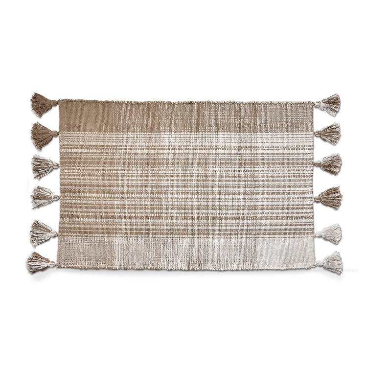 Tassel Plaid Rug - Linen