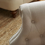34" Wide Tufted Chesterfield Chair - Creamy Oatmeal