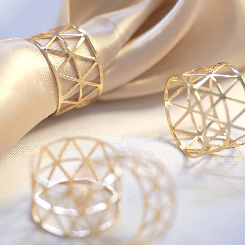 Metallic Gold Geometric Napkin Ring