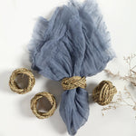 Rustic Burlap Napkin Ring - Natural