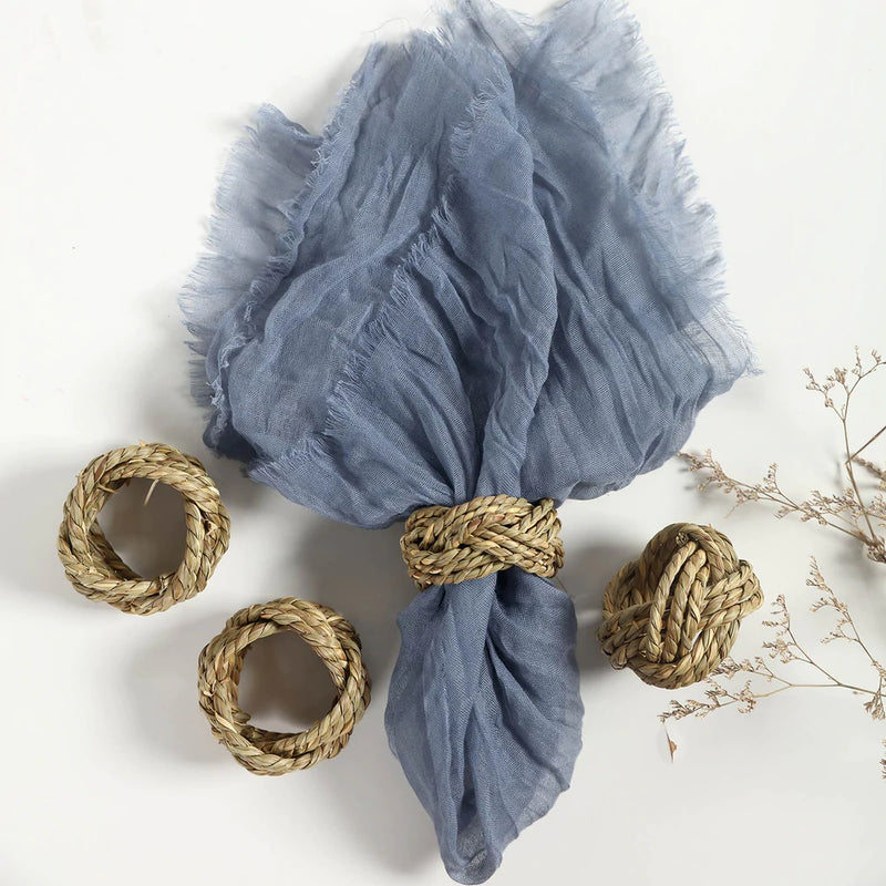Rustic Burlap Napkin Ring - Natural