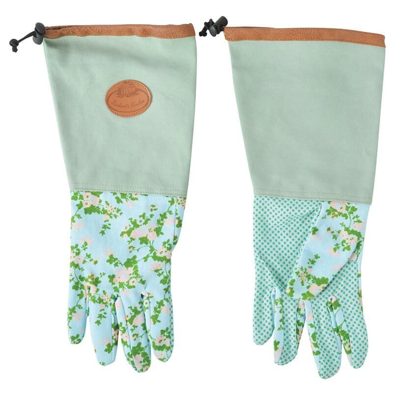 Rose print/jute garden glove long