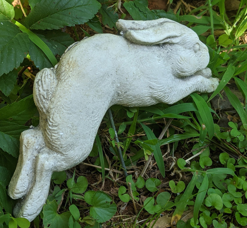 Staked Running Bunny Concrete Statue