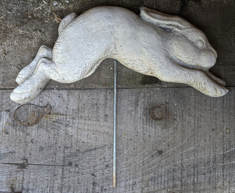 Staked Running Bunny Concrete Statue