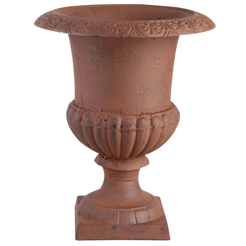 French Urn - Cast Iron - Antique Brown Medium