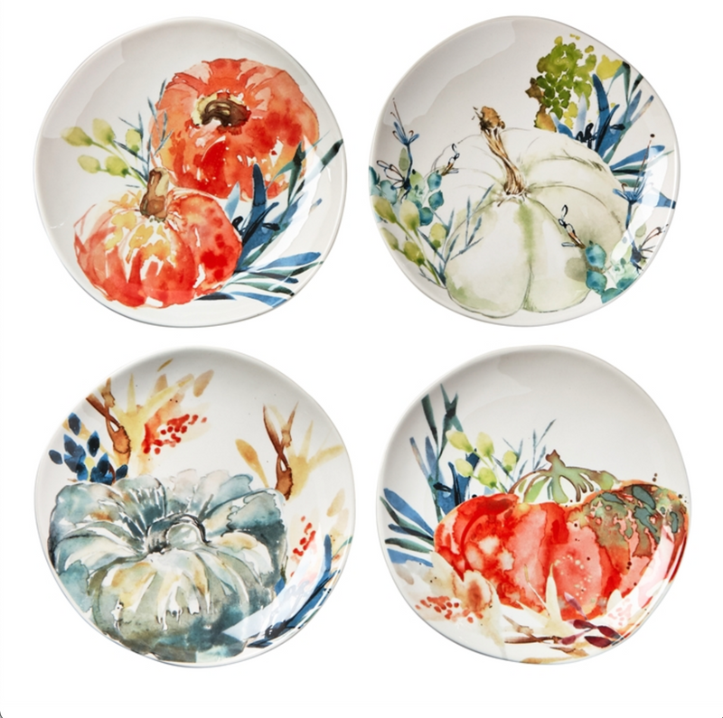 Autumn Botanical Appetizer Plates